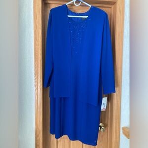 Vibrant Blue Long Sleeve Cocktail Dress